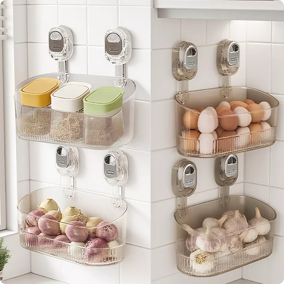 Soporte con ventosas para baño y cocina