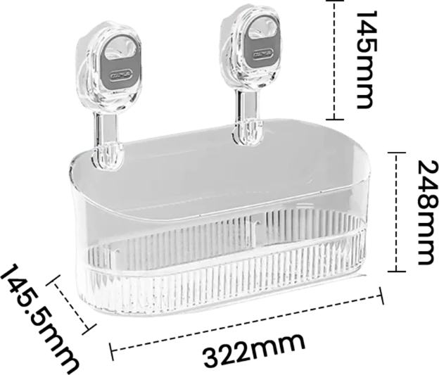 Soporte con ventosas para baño y cocina