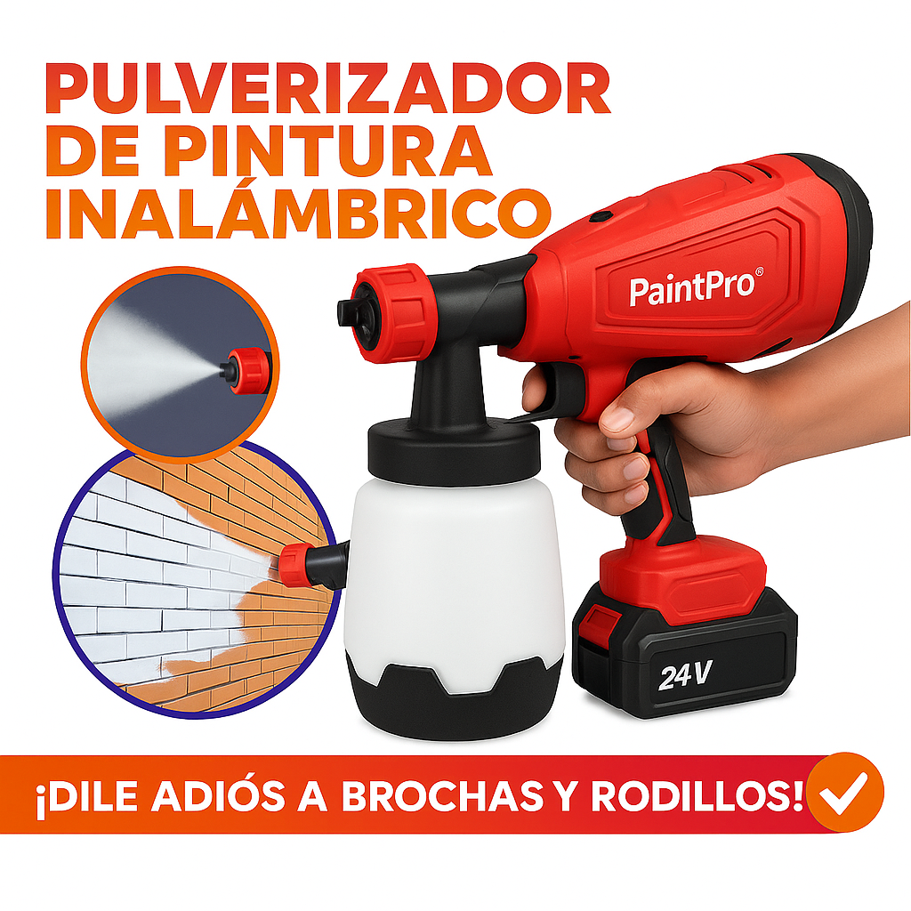 PaintPro® Pulverizador de pintura eléctrico inalámbrico