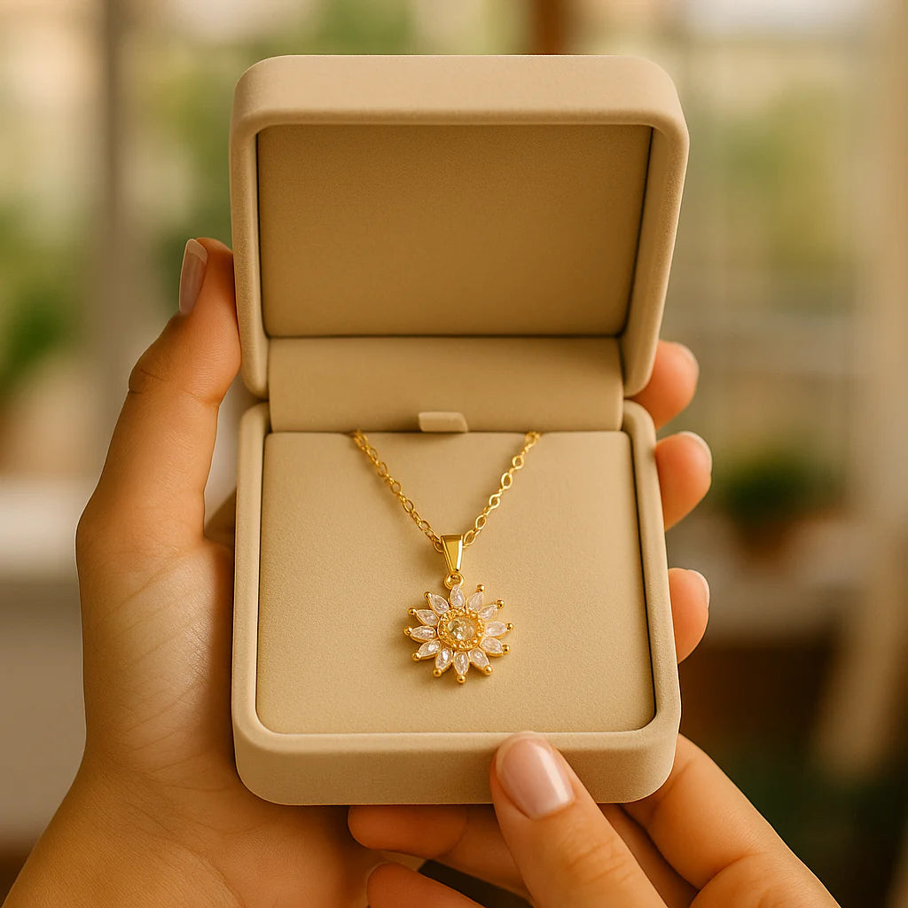 Collar Girasol Antiestrés – Un Regalo de Amor y Serenidad