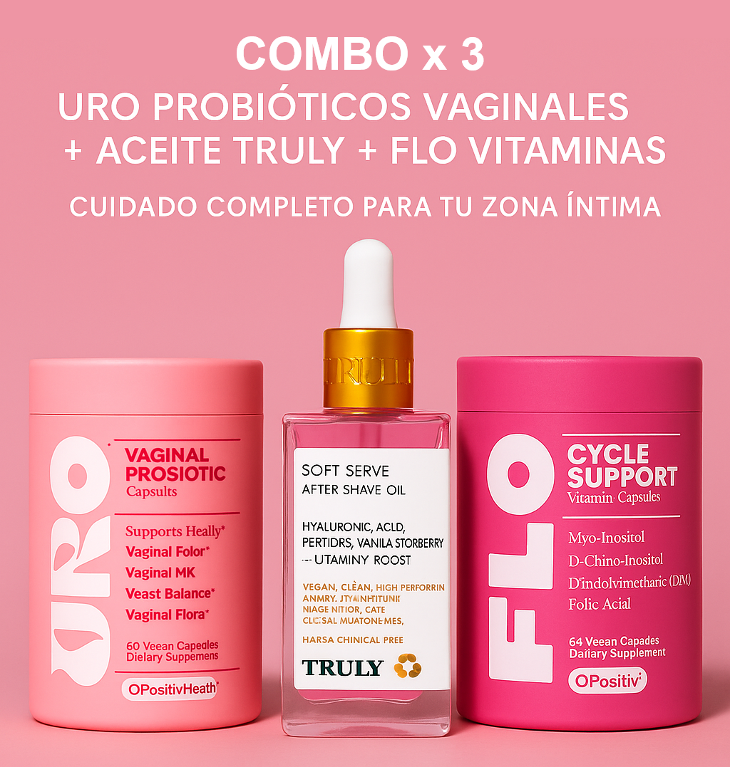 COMBO X 3 || URO PROBIÓTICOS VAGINALES + ACEITE TRULY + FLO VITAMINAS || CUIDADO COMPLETO PARA TU ZONA ÍNTIMA