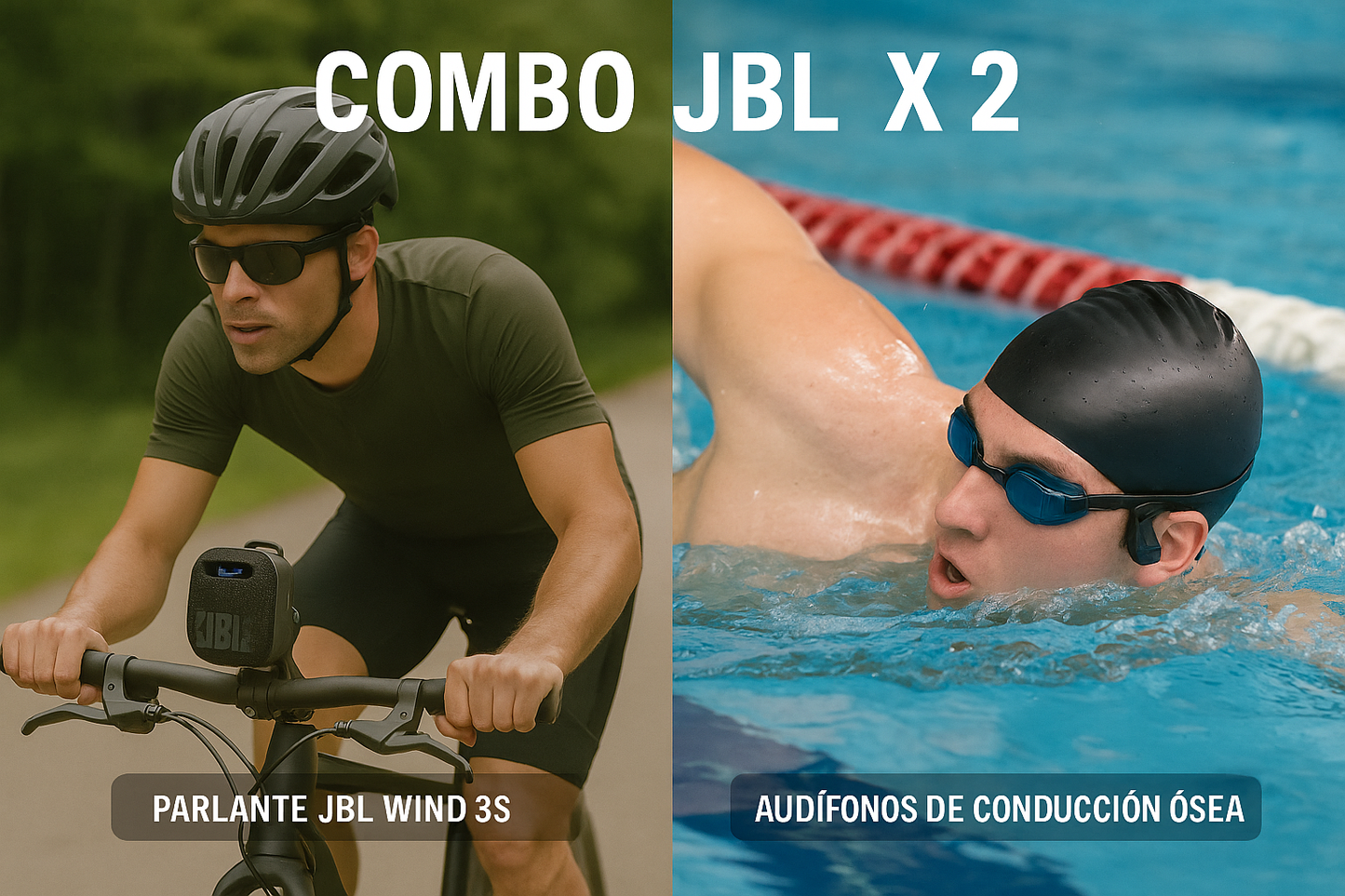 COMBO JBL X 2 || PARLANTE JBL WIND 3S + AUDIFONOS DE CONDUCCION OSEA ACUÁTICO