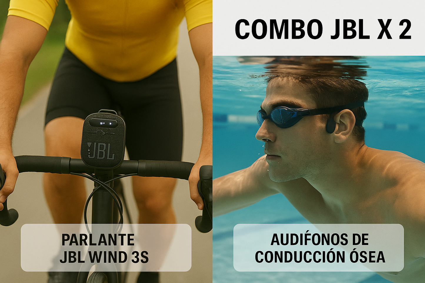 COMBO JBL X 2 || PARLANTE JBL WIND 3S + AUDIFONOS DE CONDUCCION OSEA ACUÁTICO