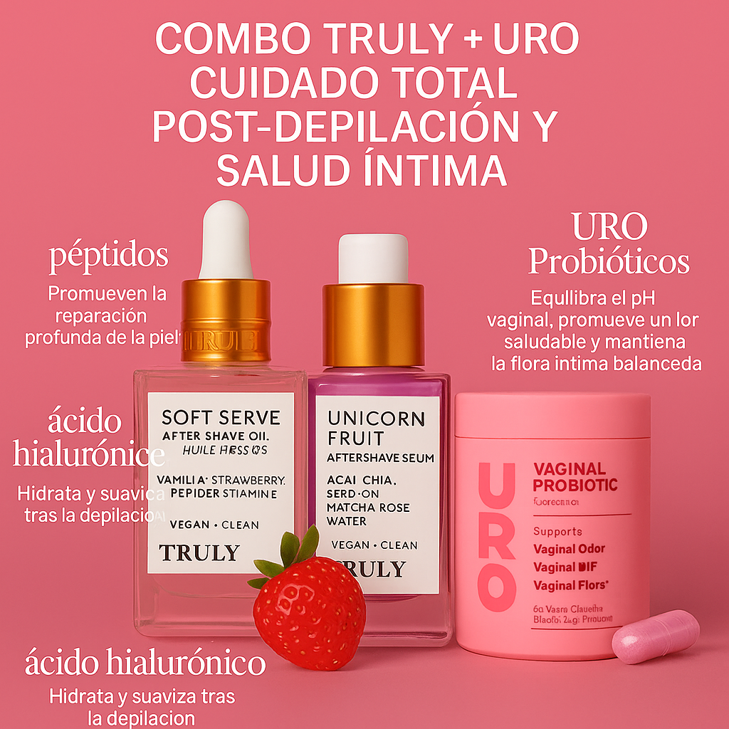 COMBO x 3 | | ACEITE SOFT SERVE TRULY + SERUM UNICORN FRUIT TRULY + URO PROBIÓTICOS VAGINALES