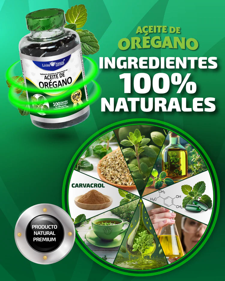 ACEITE DE OREGANO 1500MG ANTIFLAMATORIO + ANTIOXIDANTE x 100 CAP