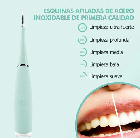DentalClean ® : Quita Sarro eléctrico con eliminador de placa + cabezal intercambiable