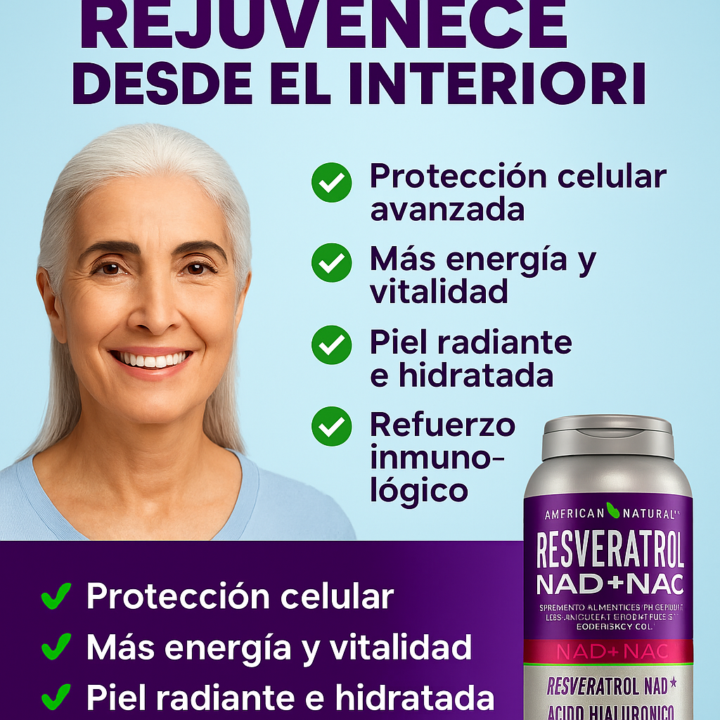 RESVERATROL NAD+NAC || SUPLEMENTO ANTIENVEJECIMIENTO Y VITALIDAD