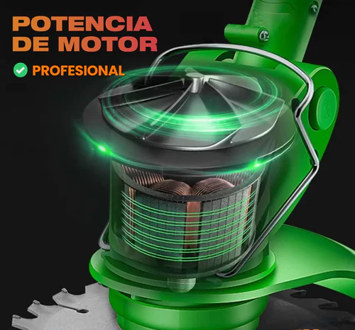 GUADAÑA CORTADORA PODADORA DE CÉSPED ELÉCTRICA INALÁMBRICA COLOR VERDE