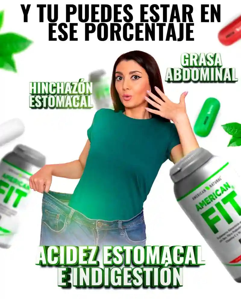 AMERICAN FIT X 60 CAPS || SUPLEMENTO NATURAL QUE DESINTOXICA EL ORGANISMO Y REDUCE GRASA LOCALIZADA