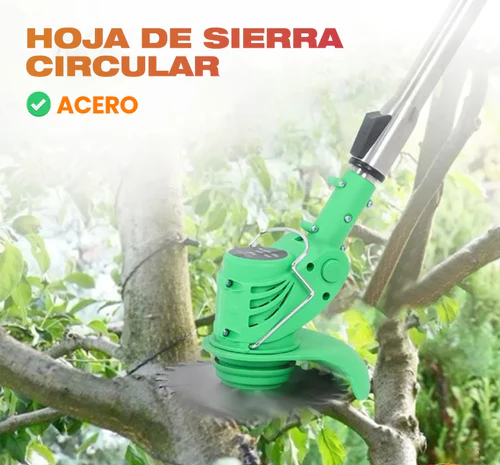 GUADAÑA CORTADORA PODADORA DE CÉSPED ELÉCTRICA INALÁMBRICA COLOR VERDE