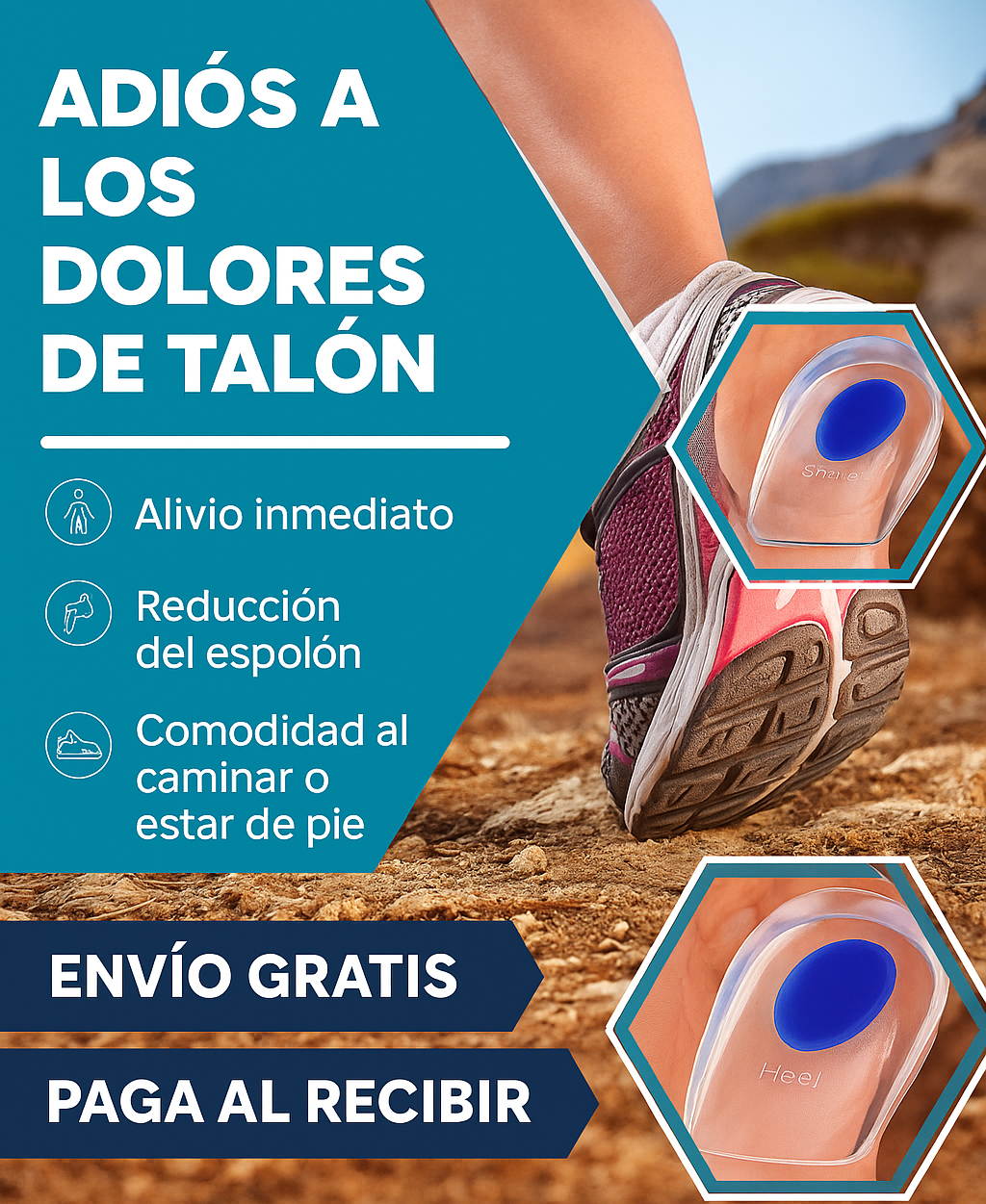Plantilla Talonera de Gel Par UltraComfort™
