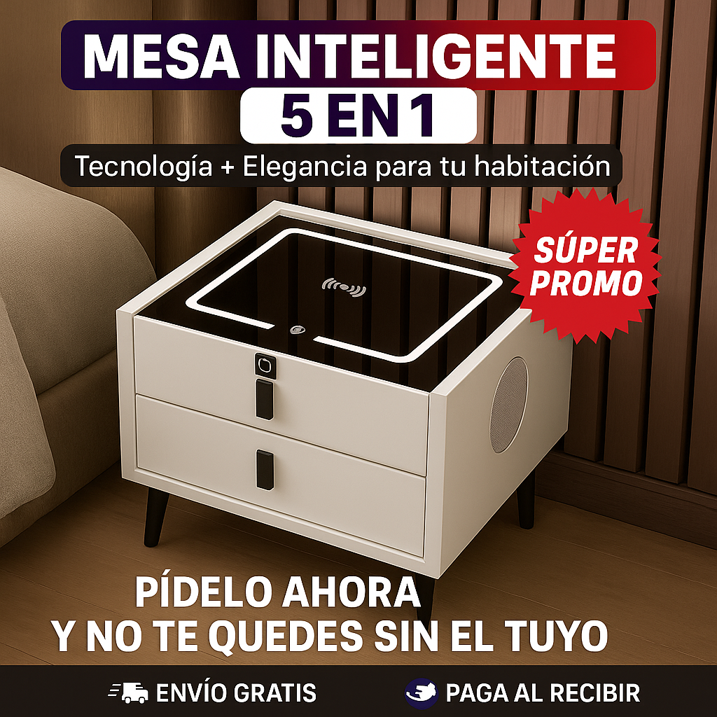 ⚡MESA DE NOCHE SMART || ELEGANCIA, SEGURIDAD Y FUNCIONALIDAD