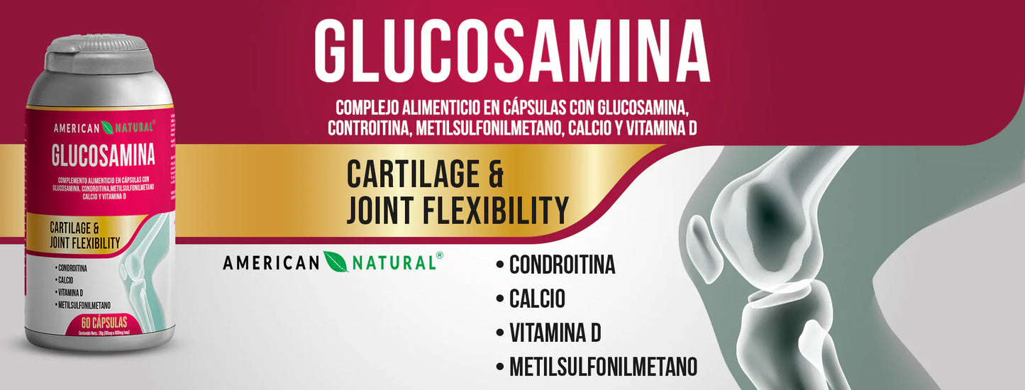 GLUCOSAMINA x 60 CAPS || SUPLEMENTO NATURAL  PARA MEJORAR LA SALUD ARTICULAR Y ÓSEA