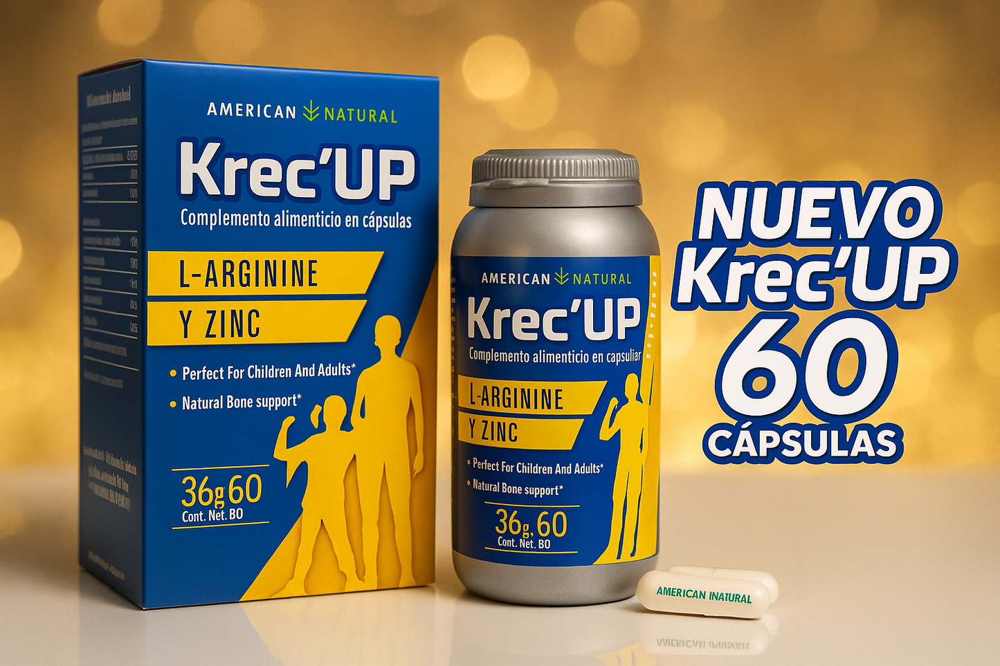 KREC UP x 60 CAPS || SUPLEMENTO NATURAL QUE ESTIMULA EL CRECIMIENTO