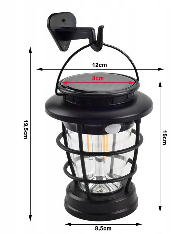 Lámpara solar portátil para acampar: Lámpara LED de 129 lúmenes con doble potencia y control inteligente de brillo.