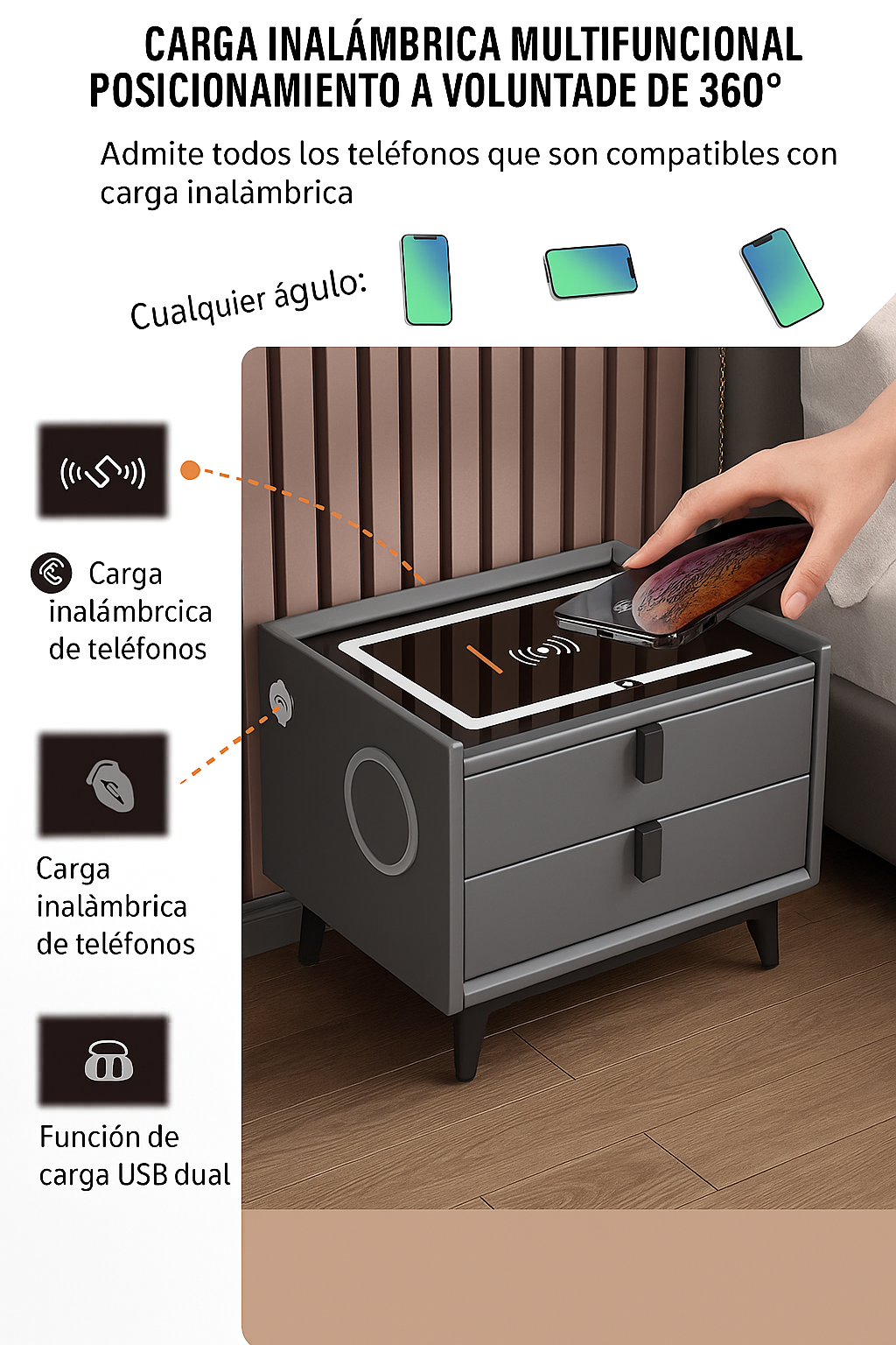 ⚡MESA DE NOCHE SMART || ELEGANCIA, SEGURIDAD Y FUNCIONALIDAD