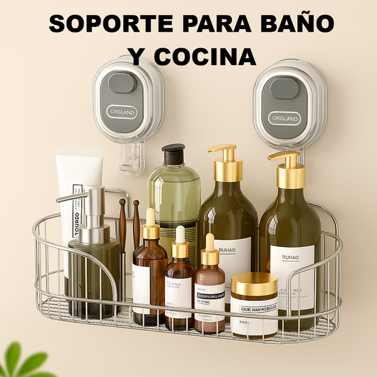 Soporte con ventosas para baño y cocina