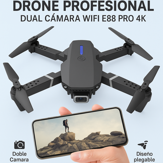 DRONE PROFESIONAL DUAL CÁMARA WIFI E88 PRO 4K