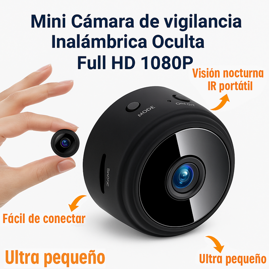 Mini Cámara  de vigilancia Inalámbrica Oculta Full HD 1080P |   Video + Audio + Control desde Celular