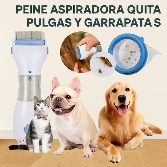 PEINE ASPIRADORA QUITA PULGAS Y GARRAPATAS