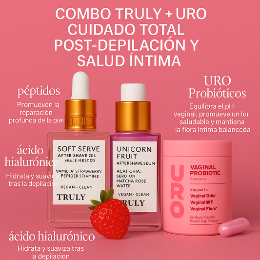 COMBO x 3 | | ACEITE SOFT SERVE TRULY + SERUM UNICORN FRUIT TRULY + URO PROBIÓTICOS VAGINALES
