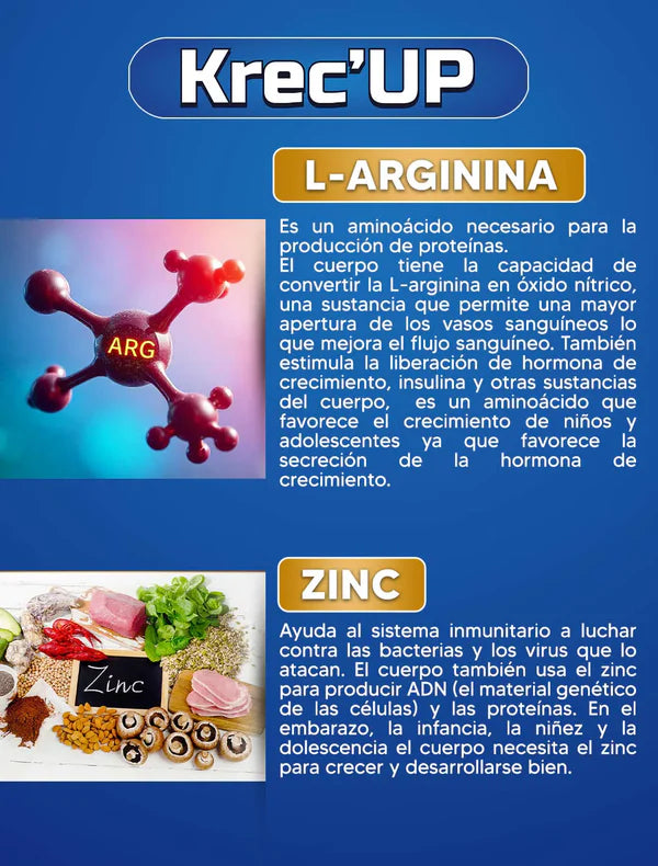 KREC UP x 60 CAPS || SUPLEMENTO NATURAL QUE ESTIMULA EL CRECIMIENTO