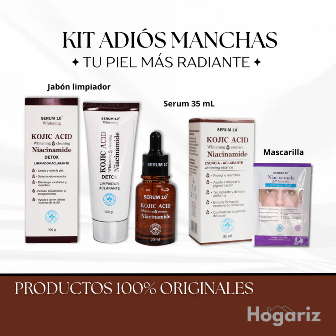Kit Adiós Manchas  ✨ : Serum + Jabón Acido Kojico y Niacinamida