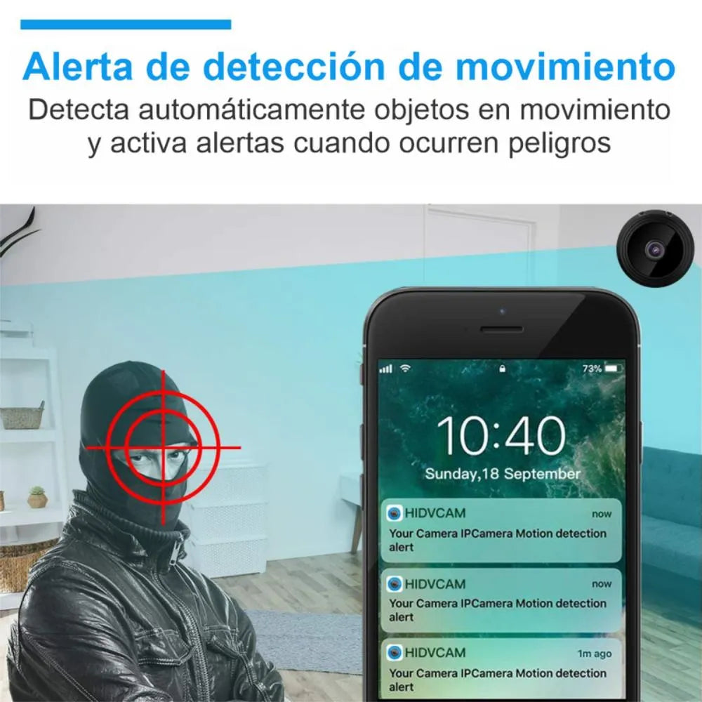 Mini Cámara  de vigilancia Inalámbrica Oculta Full HD 1080P |   Video + Audio + Control desde Celular