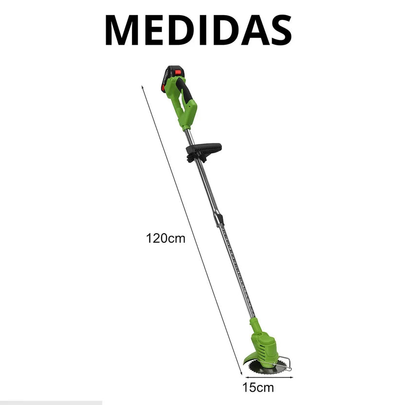GUADAÑA CORTADORA PODADORA DE CÉSPED ELÉCTRICA INALÁMBRICA COLOR VERDE